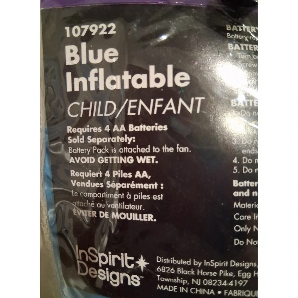 Fall Guys Blue Inflatable Child Costume InSpirit Designs One Size Fits Up To 14